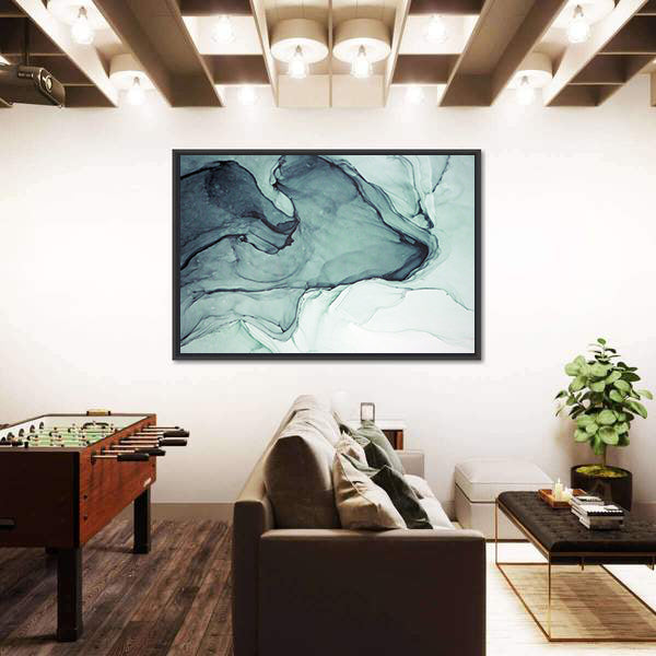 Teal Alcohol Ink Abstract Canvas Wall Art