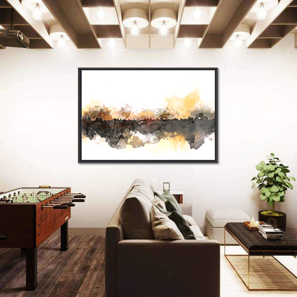Sunlit Misty Forest Watercolor Canvas Wall Art