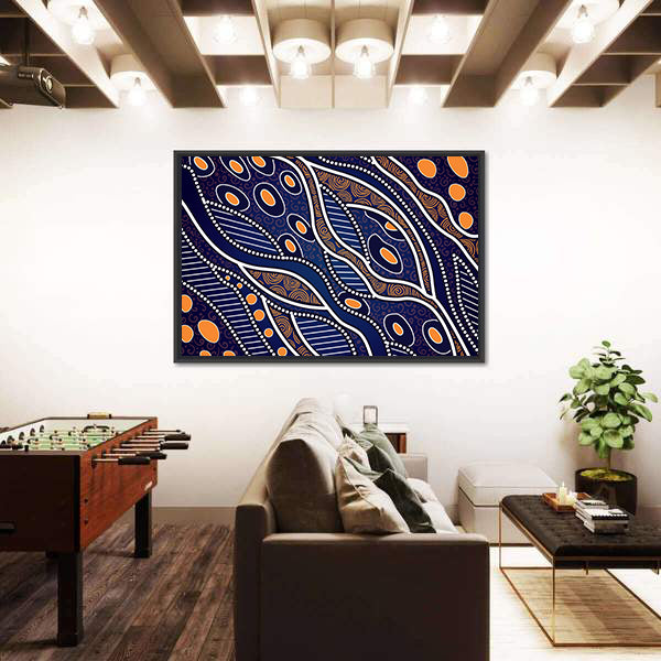 Aboriginal Lake Concept Canvas Wall Art