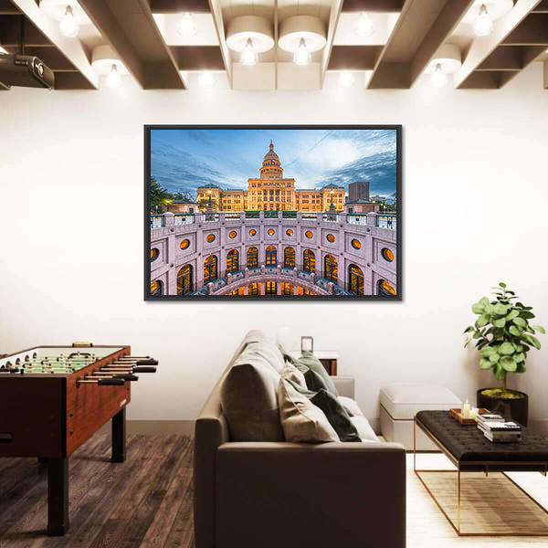 Austin State Capitol at Blue Hour Canvas Wall Art