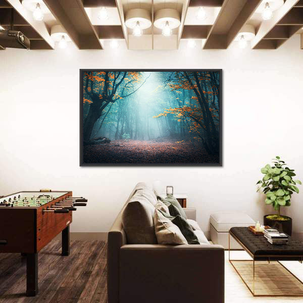 Mystical Forest in Autumn Canvas Wall Art