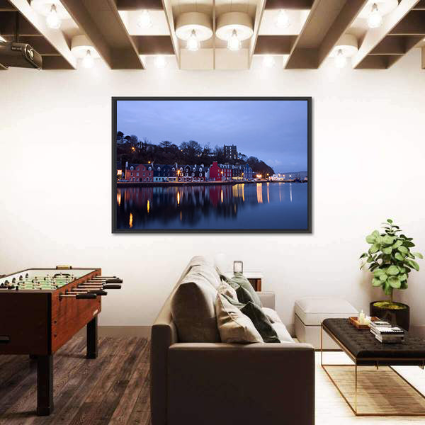 Tobermory Harbor Reflections at Twilight Canvas Wall Art