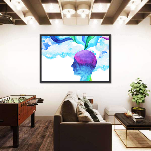 Thinking Inside Mind Concept Canvas Wall Art