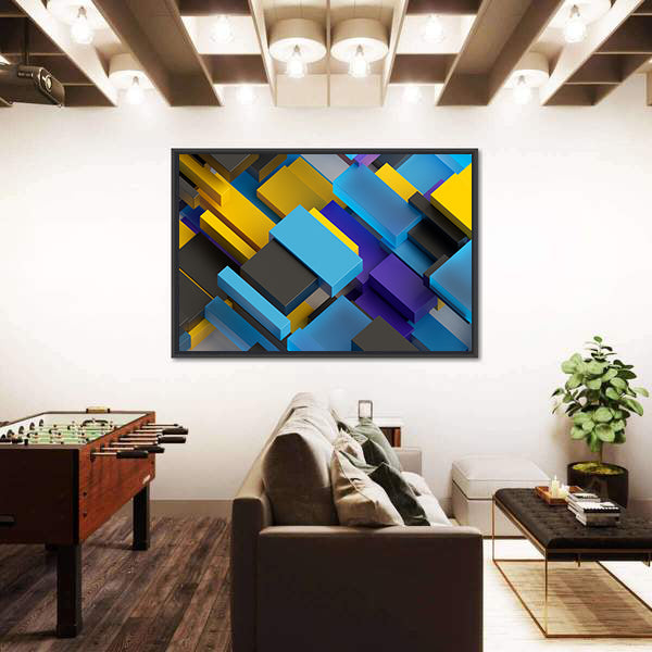 Layered Brick Pattern Canvas Wall Art