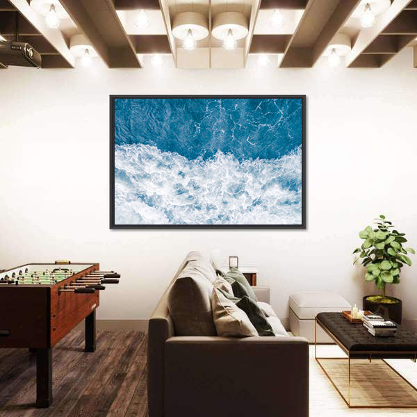 Pale Blue Sea Wave Canvas Wall Art