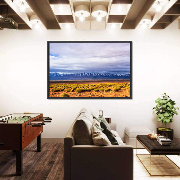 Morocco Desert with Snow-capped Peaks Canvas Wall Art