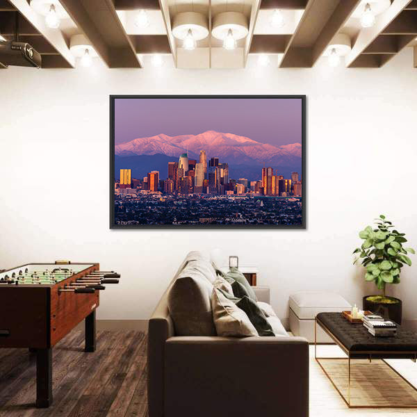 Downtown Los Angeles Skyline at Sunset Canvas Wall Art