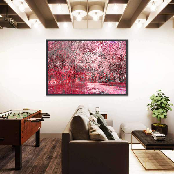Fantasy Fall Forest Path Canvas Wall Art