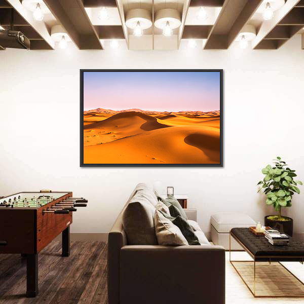 Sahara Sand Dunes at Golden Hour Canvas Wall Art