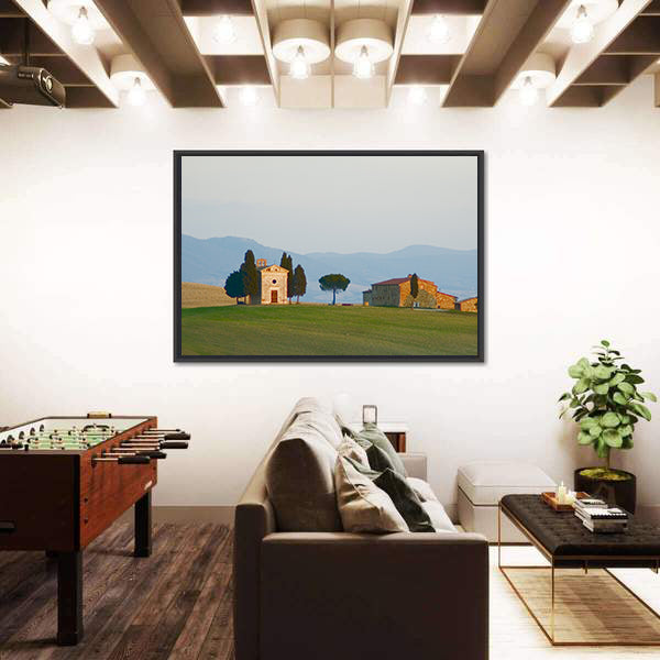 Tuscan Landscape with Cypress Trees Canvas Wall Art