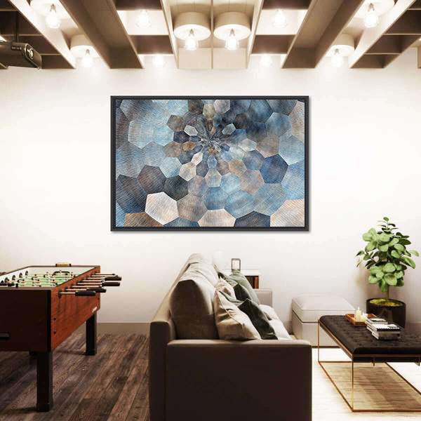 Textured Geometric Spiral Abstract Canvas Wall Art
