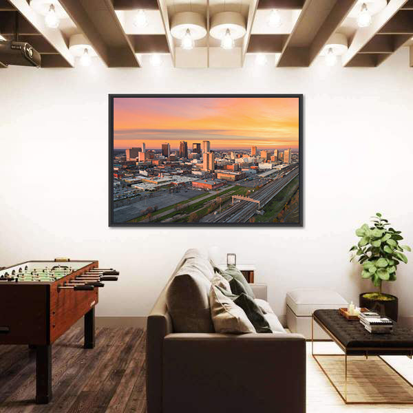 Birmingham Downtown Skyline at Sunset Canvas Wall Art