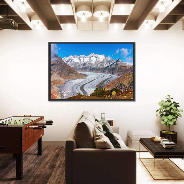 Great Aletsch Glacier, Swiss Alps Canvas Wall Art