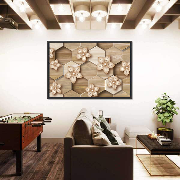 Honeycomb Floral Mural Canvas Wall Art