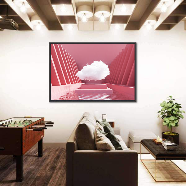Reflective Pink Pool Abstract Canvas Wall Art