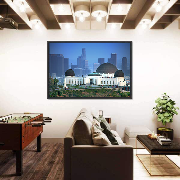 Griffith Observatory at Dusk Over Los Angeles Canvas Wall Art
