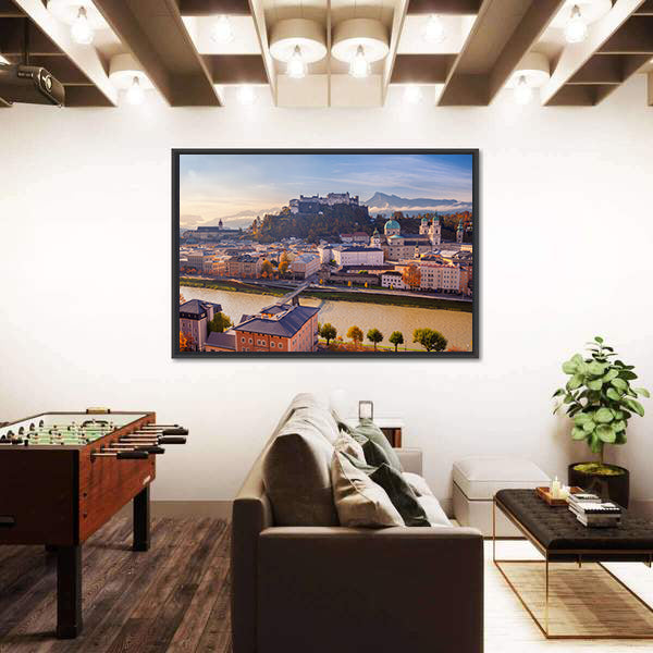 Salzburg Cityscape In Austria Canvas Wall Art