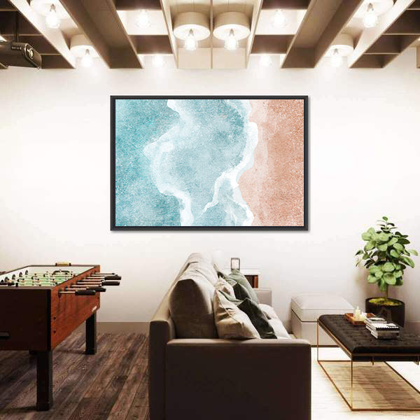 Boho Aerial Beach Seascape Canvas Wall Art