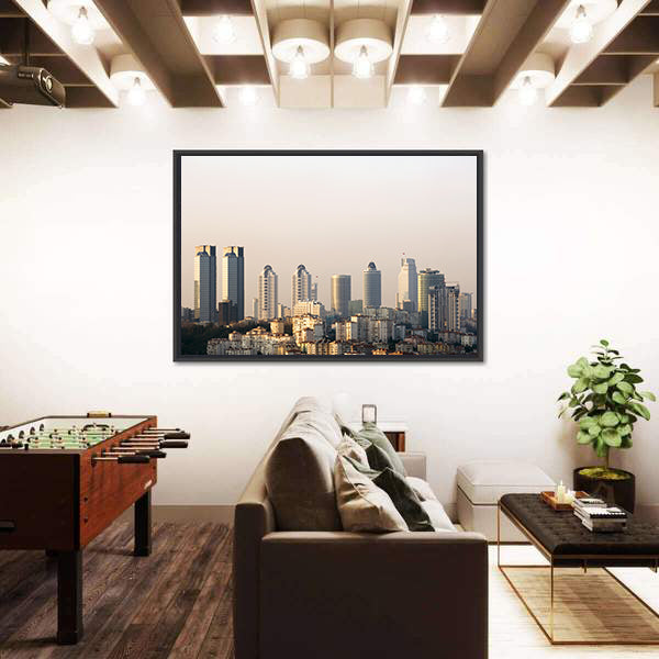 Zincirlikuyu Financial District In Istanbul Turkey Canvas Wall Art
