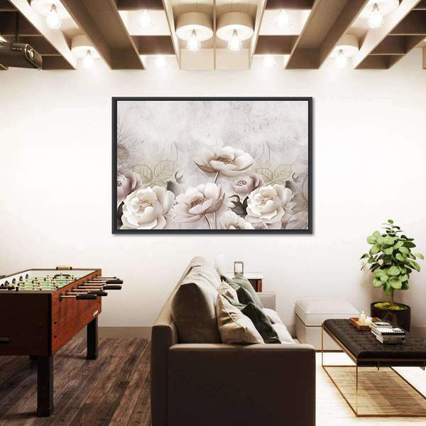 3D Decorative Flowers Canvas Wall Art