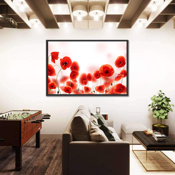 Poppy Flowers Field Canvas Wall Art