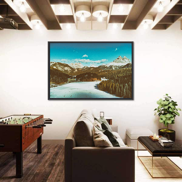 Italian Dolomites in Winter Canvas Wall Art