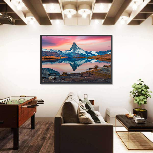 Stellisee Lake With Matterhorn Peak Canvas Wall Art