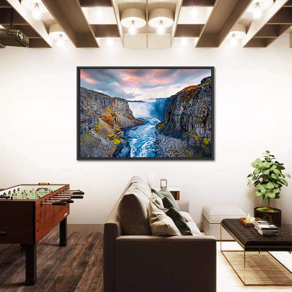 Dettifoss Waterfall In Iceland Canvas Wall Art