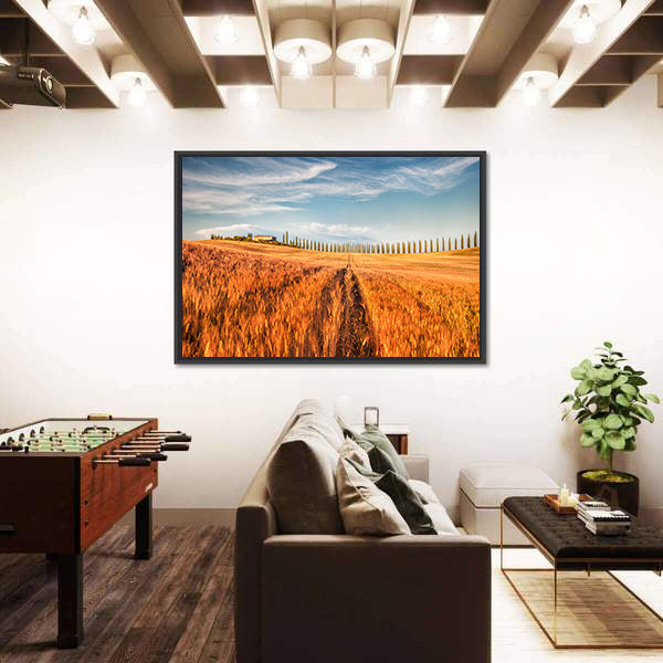 Wheat Field In Tuscany Canvas Wall Art