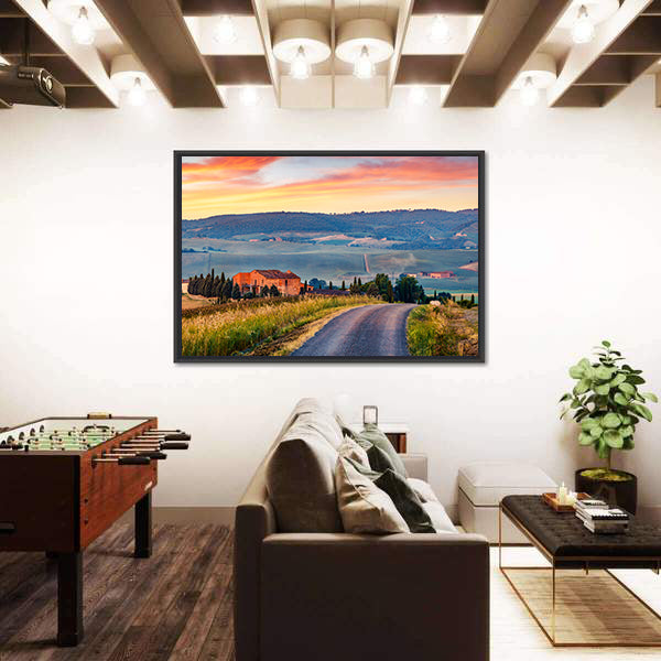 Tuscanian Country Road Canvas Wall Art