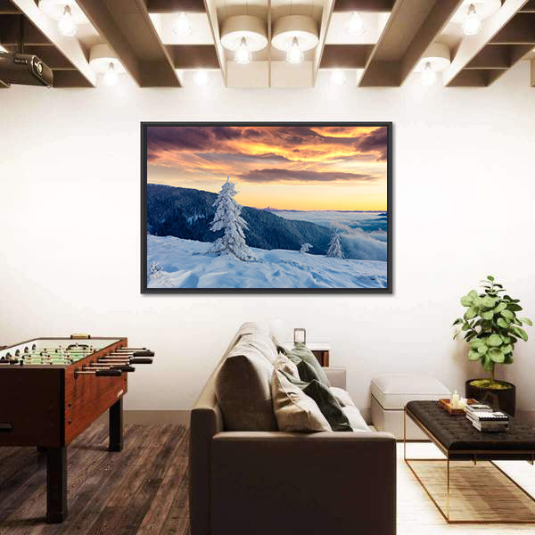 Majestic Snowy Carpathians In Ukraine Canvas Wall Art