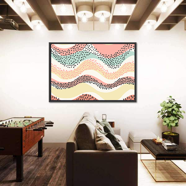 Layered Wavy Pattern Canvas Wall Art