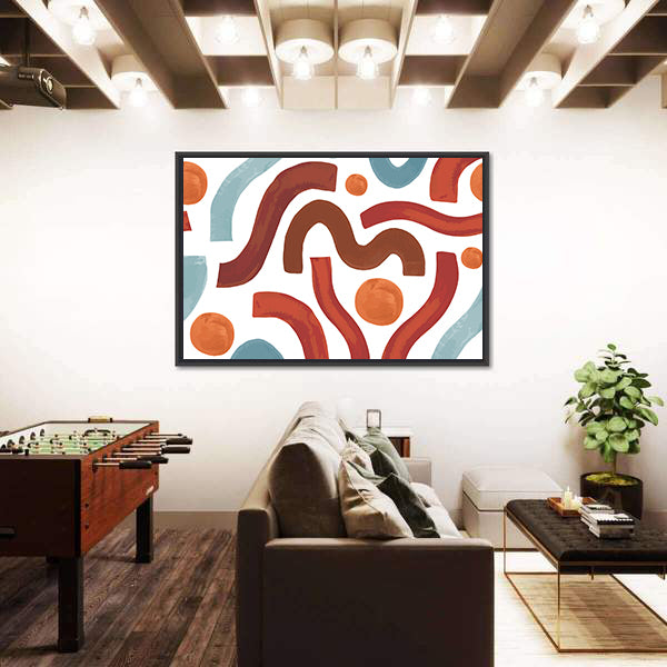 Seamless Geometric Shapes Pattern Canvas Wall Art