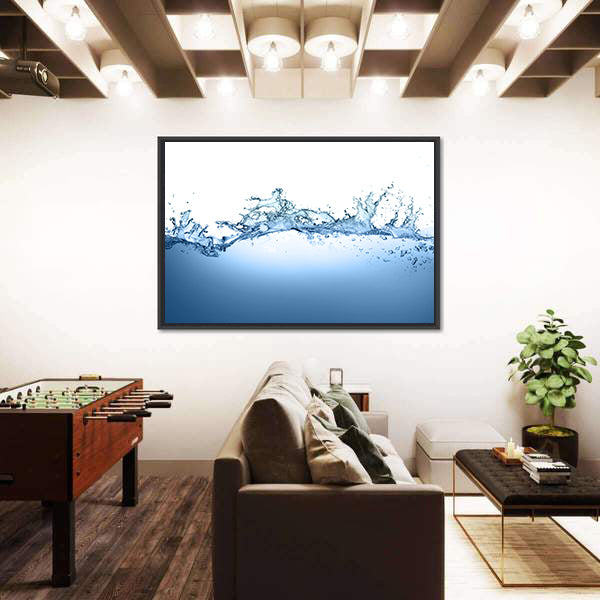 High-speed Water Splash with Bubbles Canvas Wall Art