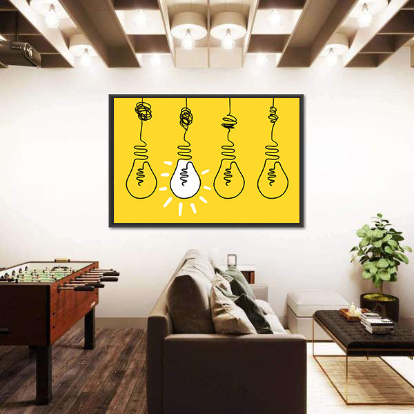 Four Lightbulbs Technology Concept Canvas Wall Art