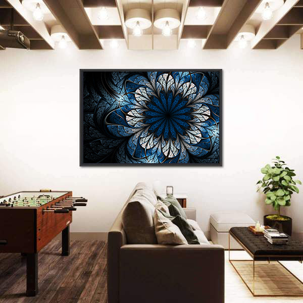 Fractal Flower Mandala Canvas Wall Art