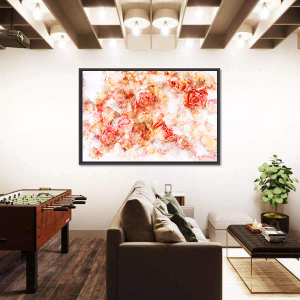 Dry Roses Watercolor Floral Canvas Wall Art