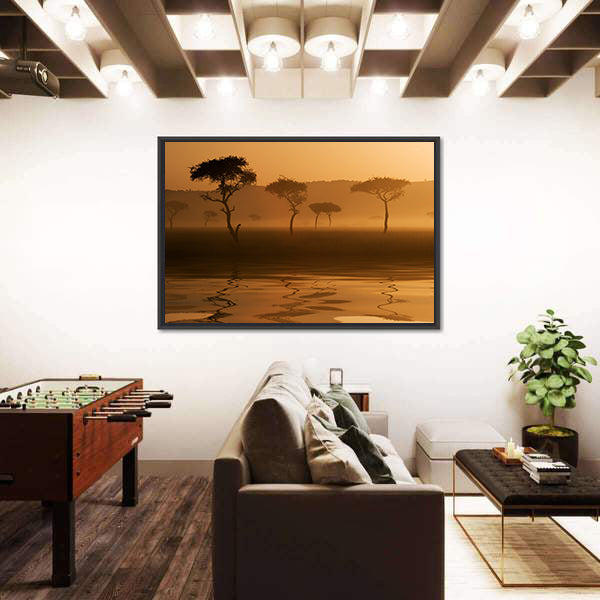Sunset Over Massai Mara Canvas Wall Art
