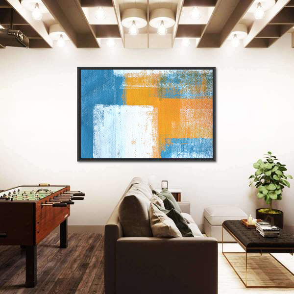 Hand-drawn Abstract Geometric Color Blocks Canvas Wall Art