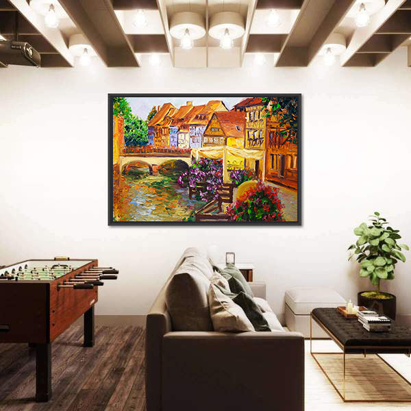 Venice Canal Oil Painting Canvas Wall Art