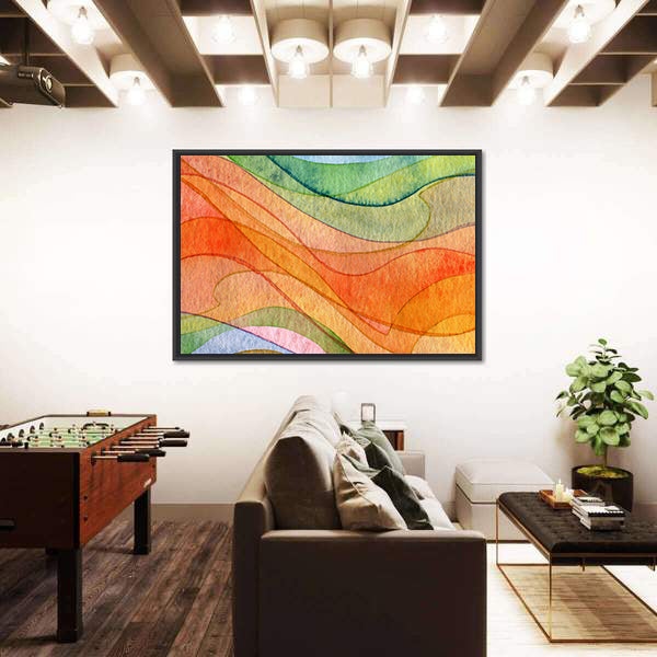 Colorful Watercolor Wave Abstract Canvas Wall Art