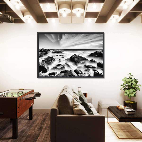 Portland Maine Rocky Coastline Canvas Wall Art