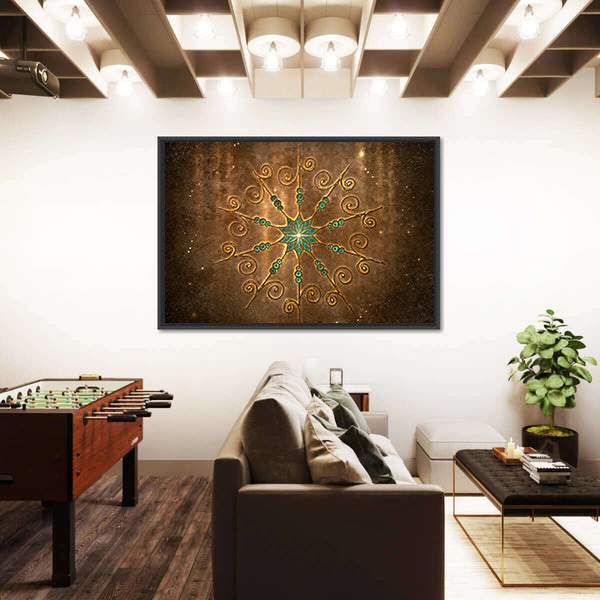 Fabric Style Mandala Canvas Wall Art