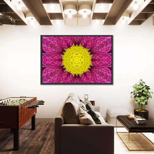 Purple Concentric Flower Canvas Wall Art