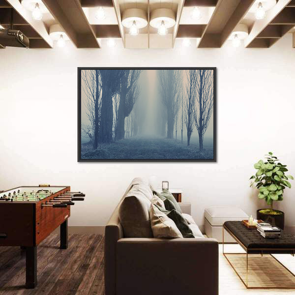 Autumn Fog in the Old Forest Canvas Wall Art