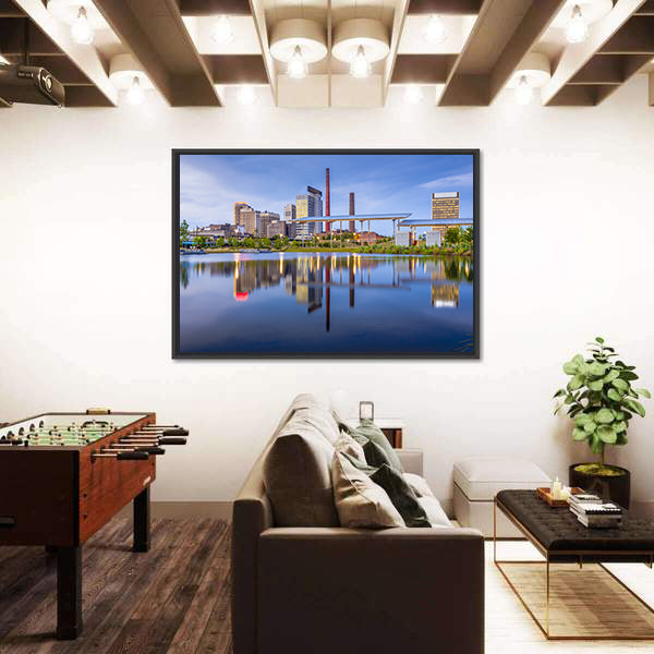 Alabama City Waterfront Skyline Canvas Wall Art
