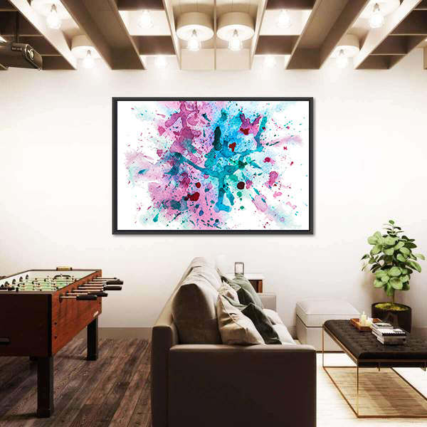 Multicolor Watercolor Splash Canvas Wall Art