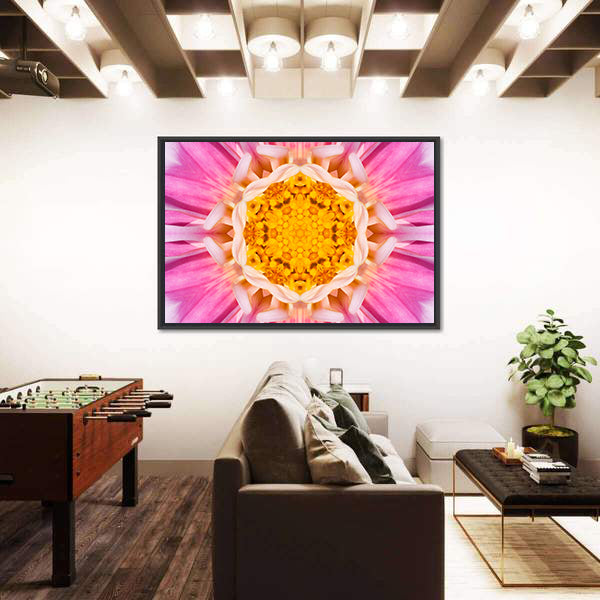 Pink Mandala Flower Canvas Wall Art
