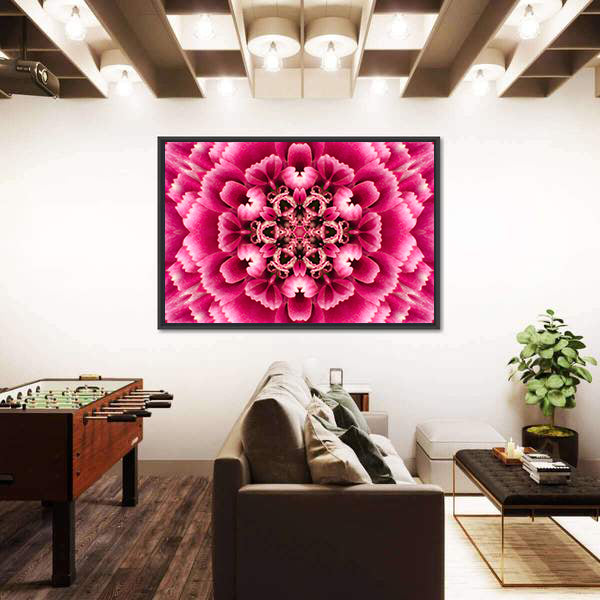 Concentric Mandala Flower Canvas Wall Art