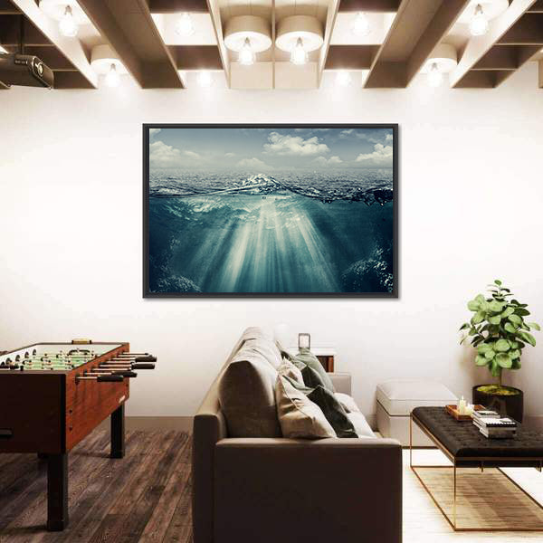Split Perspective Underwater Ocean Landscape Canvas Wall Art